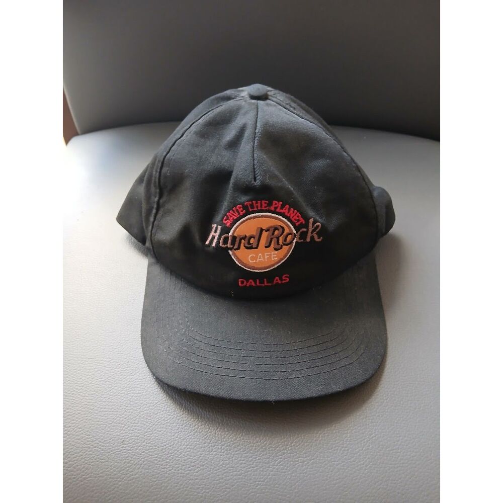 Vintage Hard Rock Dallas Save The Planet Leather Adjustable Hat